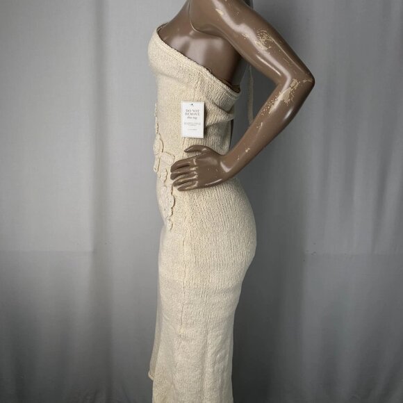 JLUXLABEL Women’s Sea Soul One-Shoulder Midi Dress Ivory Size M - Picture 8 of 10